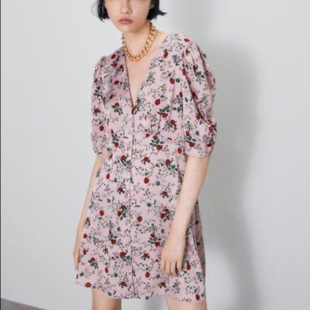Zara Floral Silk Dress